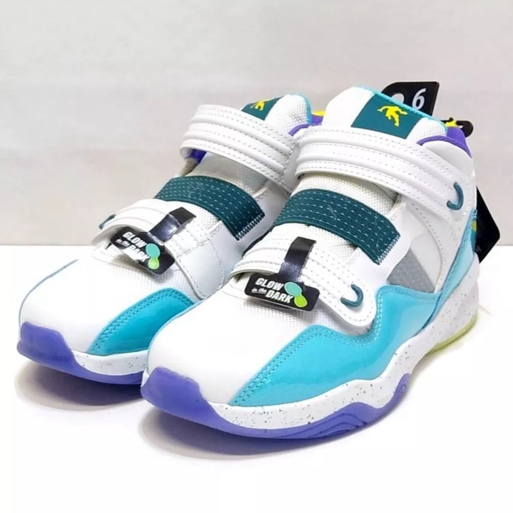 And1 STATS 2.0 Kids Basketball Shoes Boy Size 1 Glow In The Dark Strap Sneakers
